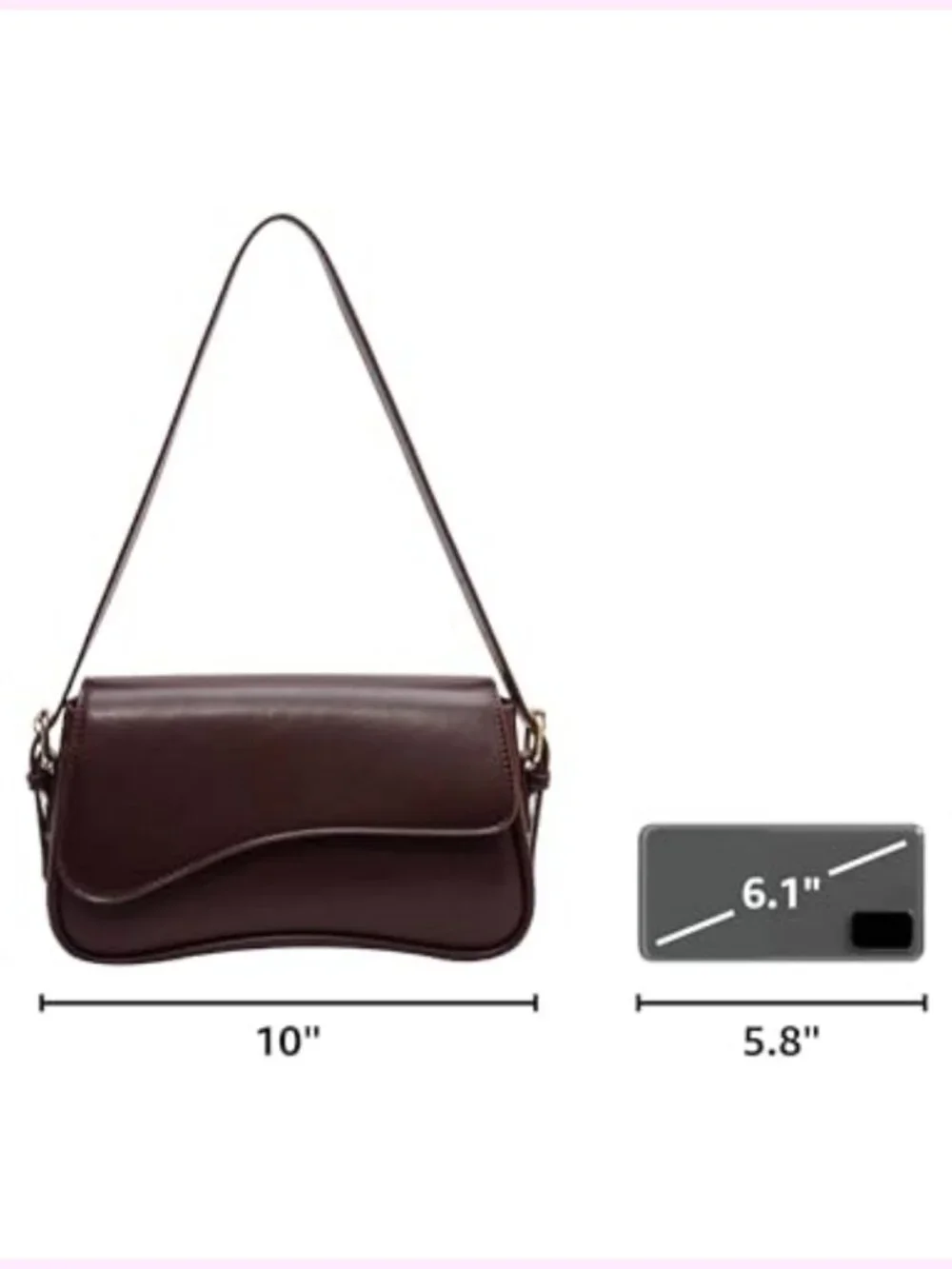 Y2K Crossbody Hobo Bag Adjustable Strap Faux Leather Underarm Purse